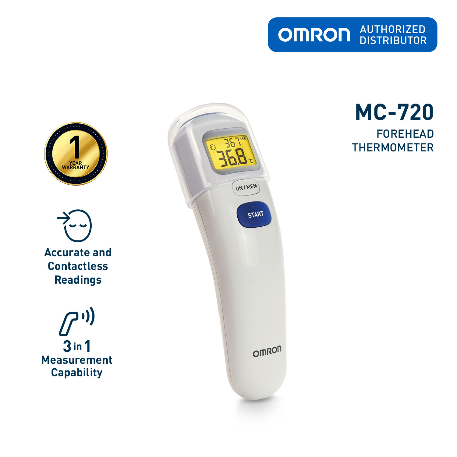 Omron Forehead Thermometer MC720 1 set